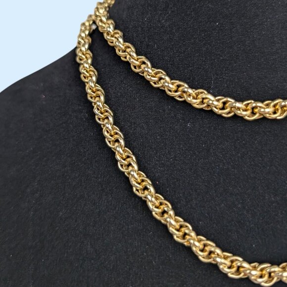 (2/$20) Vintage Gold Tone Round Link Rope Chain - Picture 3 of 6
